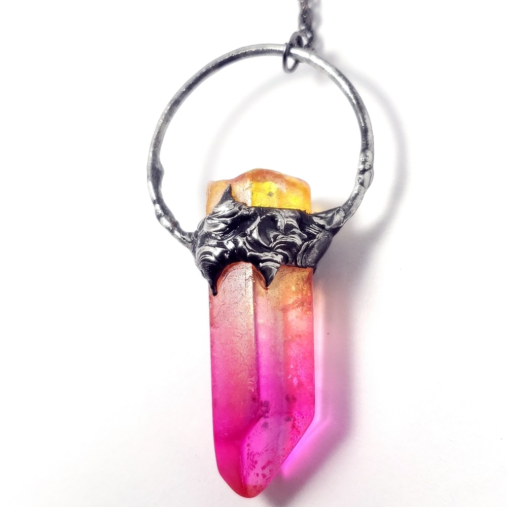 Aura quartz necklace
